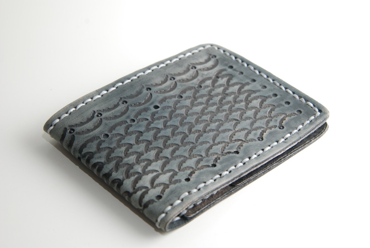 Mens Wallet leather wallet for men slim wallet Grey Leather