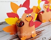 Thanksgiving Turkey Favor Box - Turkey Paper Craft - Thanksgiving Printable PDF - Turkey Printable Paper Craft- Thanksgiving Party Favor Il_170x135
