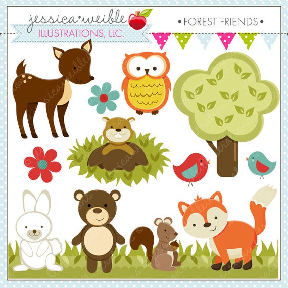 Download Forest Friends Cute Digital Clipart Commercial by ...