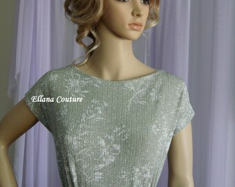 Sample SALE. Sage Vintage Glamour Style Gown.