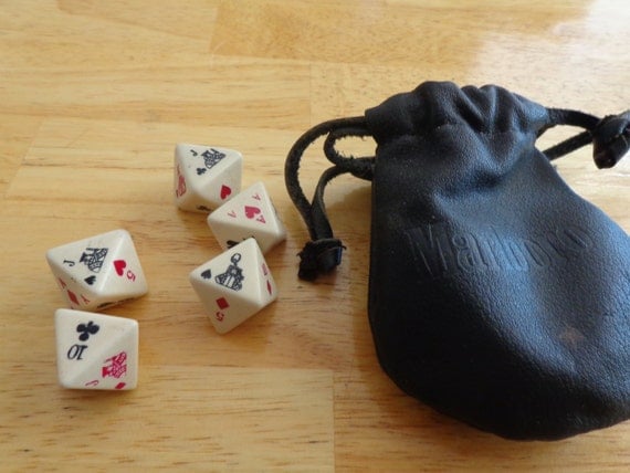 poker dice game with pouch and marlboro game booklet