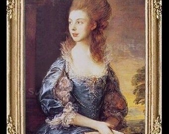 1700's Lady Miniature Dollhouse Art Picture 6696