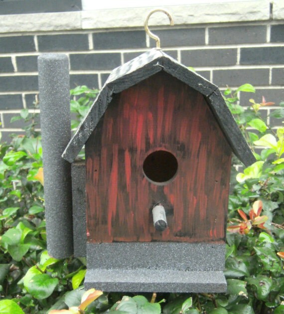 Wood Barn Birdhouse - Barn With Silo - Indoor Outdoor Birdhouse - Farm