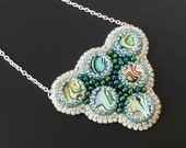 Embroidery beads necklace Natural PAUA Abalone Shell