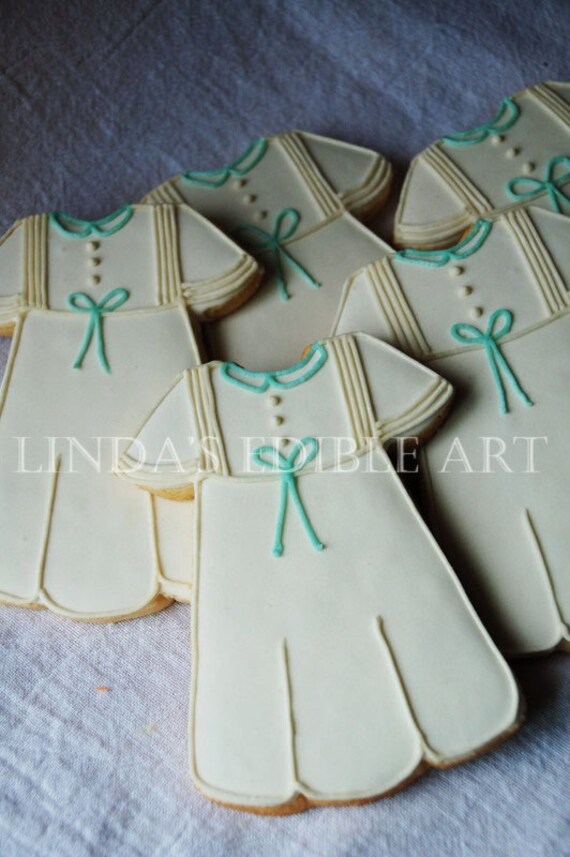 Boys' Christening Gown Cookies 1 Dozen 12