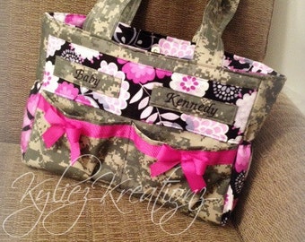 white camo diaper bag