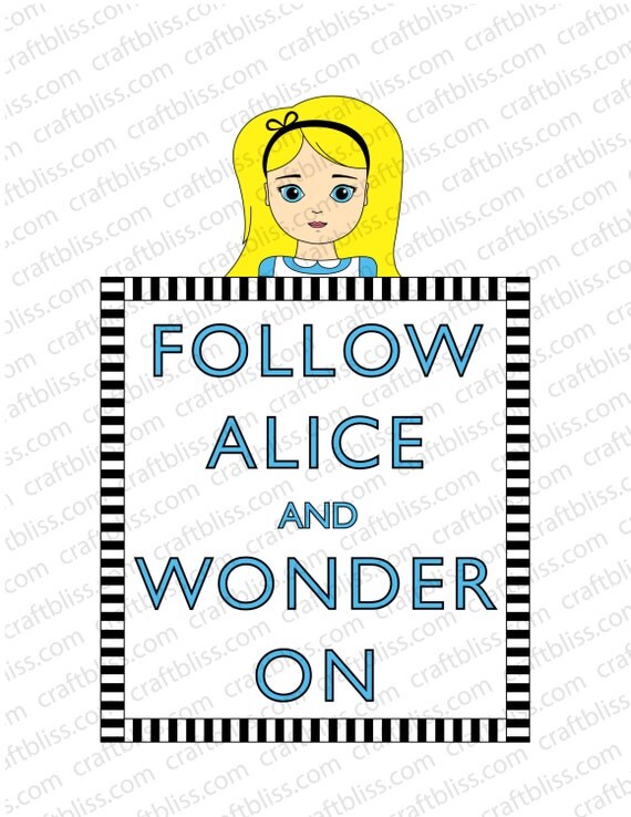 Alice in Wonderland Illustration Digital Download Print for Parties, Decor, Baby Shower and More Keep Calm and Wonder On Sale Il_570xn