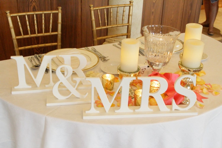 Coral Mr & Mrs Table Sign for Wedding for by ZCreateDesign ...