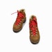 brown walking boots red laces