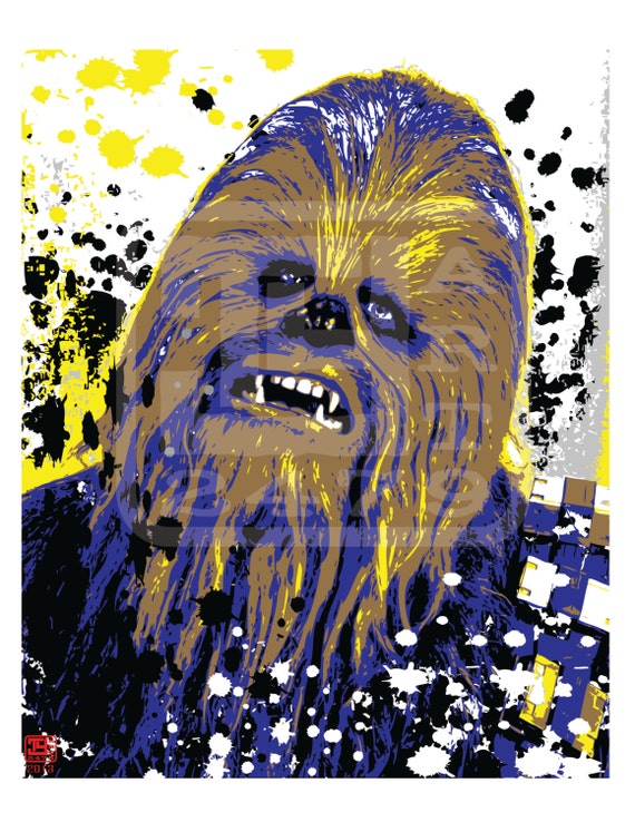 Wall Art Home Decor Chewbacca Star Wars Pop Art Print.