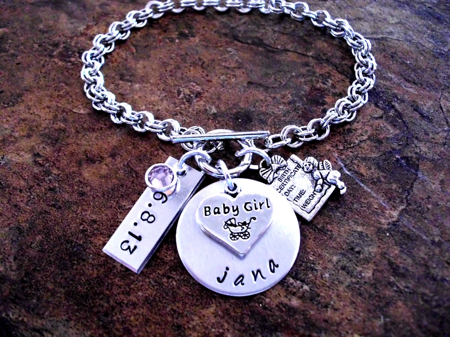 New Baby Jewelry Personalized Jewelry New Mom by CharmAccents