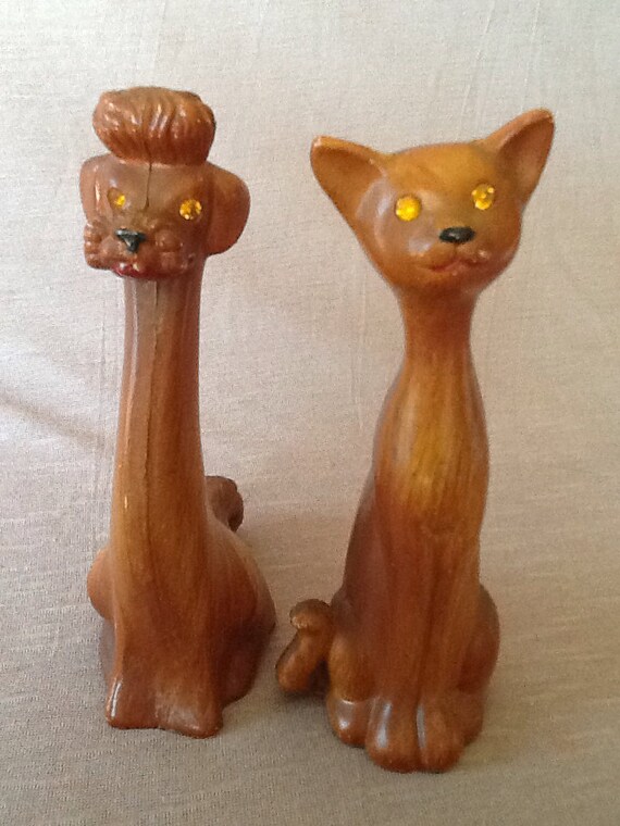 Items similar to Plastic Dog and Cat Figurines on Etsy