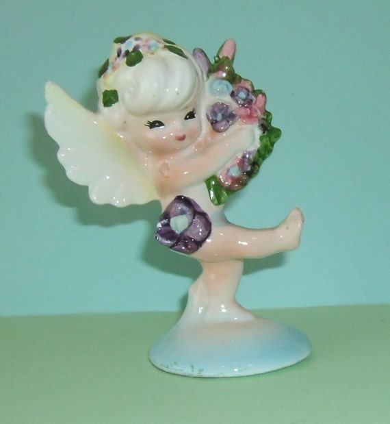 Vintage Enesco Japan Ceramic Angel Figurine