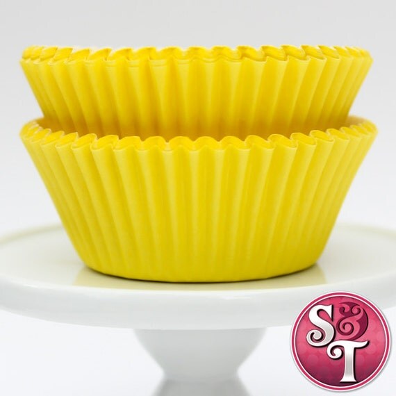 Solid Yellow GREASEPROOF Baking Cups Cupcake Liners - Quantity 50 Il_570xn