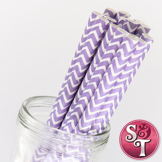 Chevron Zigzag Light Purple Party Paper Straws - Cake Pop Sticks - Pixie Sticks - Qty 25 Il_570xn
