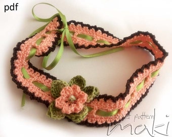 Baby crochet headband pattern - Full of large pictures! Permission to sell finished items. Pattern No. 108