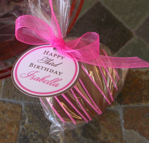 Birthday Favor Custom Paper Tags for cake pops, lollipops, cookies, and party favors - 1.5 inch simple modern custom personalized tags (30) Il_570xn