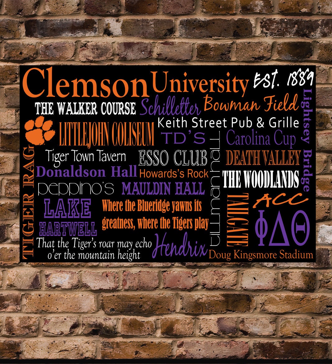 Clemson University College Graduation Gift by YourLifeMyDesign