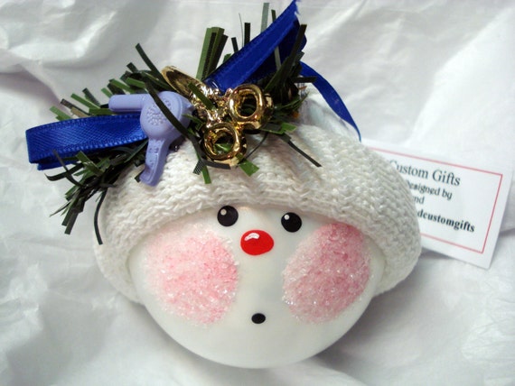 Hair Stylist Christmas Snowball Ornament by TownsendCustomGifts