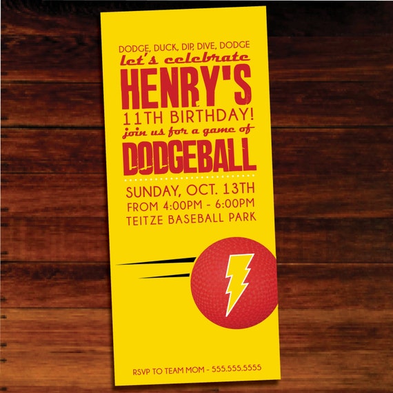 Dodgeball Birthday Party Invitations 9