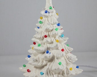 Ceramic Christmas Tree (11 1/2") White Handmade