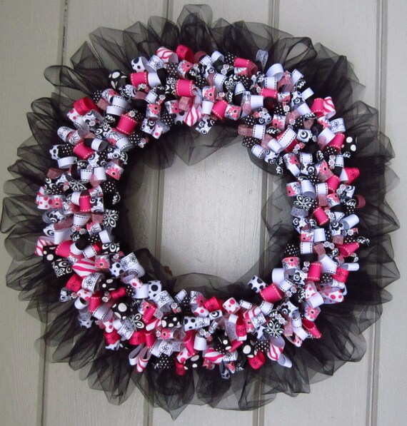 Wreaths Spring wreath Ribbon Wreath Summer Wreath by ritzywreaths