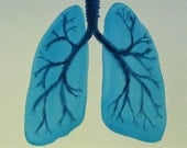 Breathe - original watercolor of lungs