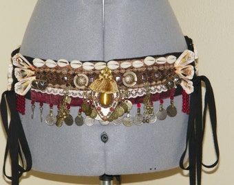 Beautiful Tribal Fusion Belly Dance Belt-adjustable