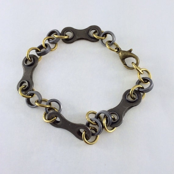 bicycle chain jewelry cycling bracelet and by WanderingJeweler