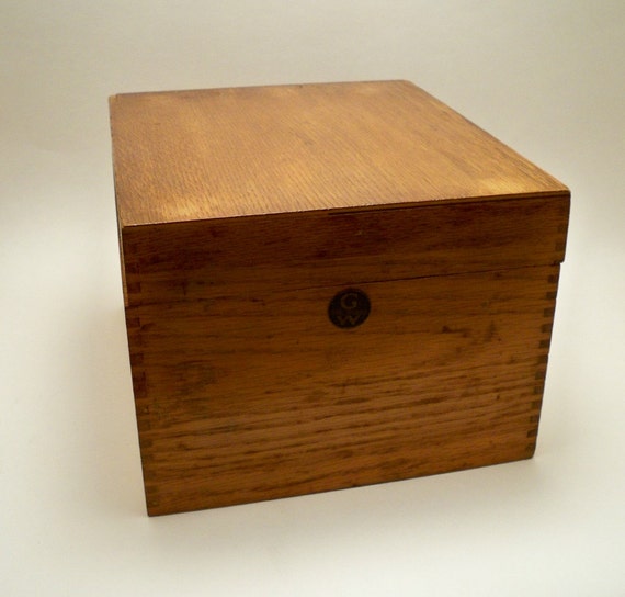 Vintage 1950s Globe Wernicke Wood File Box 7510C Peerless