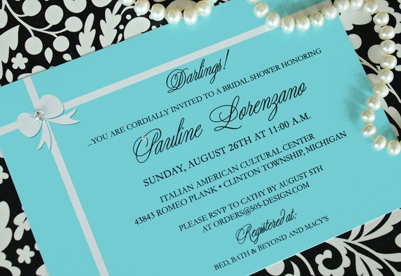 Tiffany's Box Invitation - Tiffany's Inspired Bridal Shower Invitation by 505 Design Paperie Il_570xn