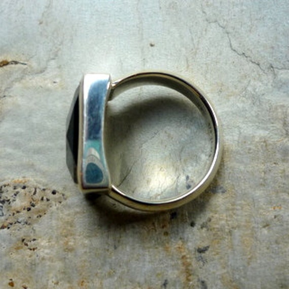 Sterling Silver ring square Onyx Ring Gemtone Ring Square