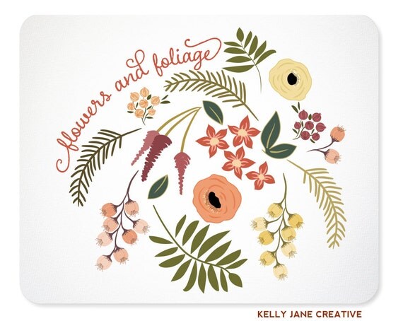 Fall Flowers & Foliage Clip Art Blog Graphics Instant