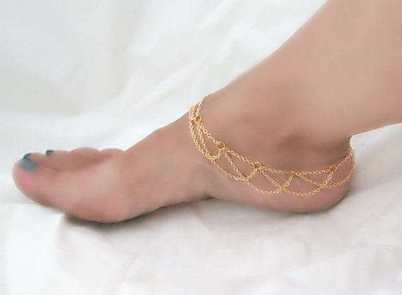 Items similar to Anklet, foot chain, foot bracelet, adjustable, choose ...