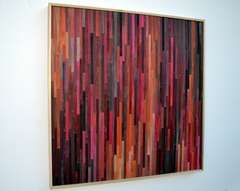 Abstract Acrylic Painting on Wood - Reclaimed Wood Art - Large Wall Art Insatallation - 48x48