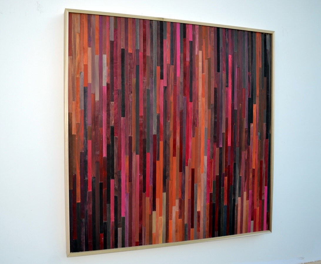 Abstract Acrylic Painting on Wood Reclaimed Wood Art Large