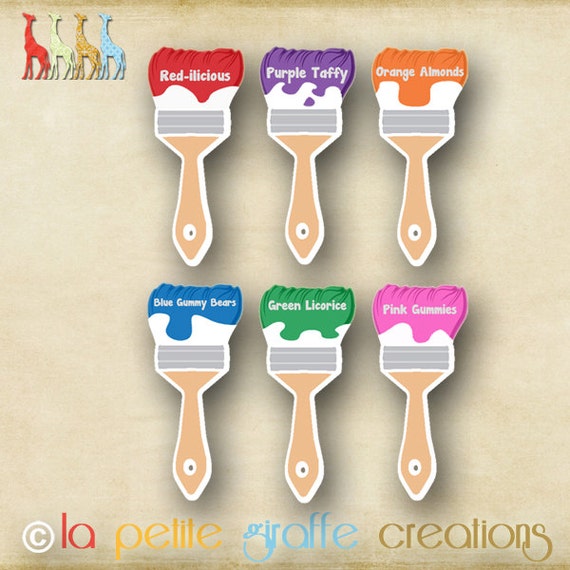 Printable Party Decorations Art Paint Brush by LaPetiteGiraffe