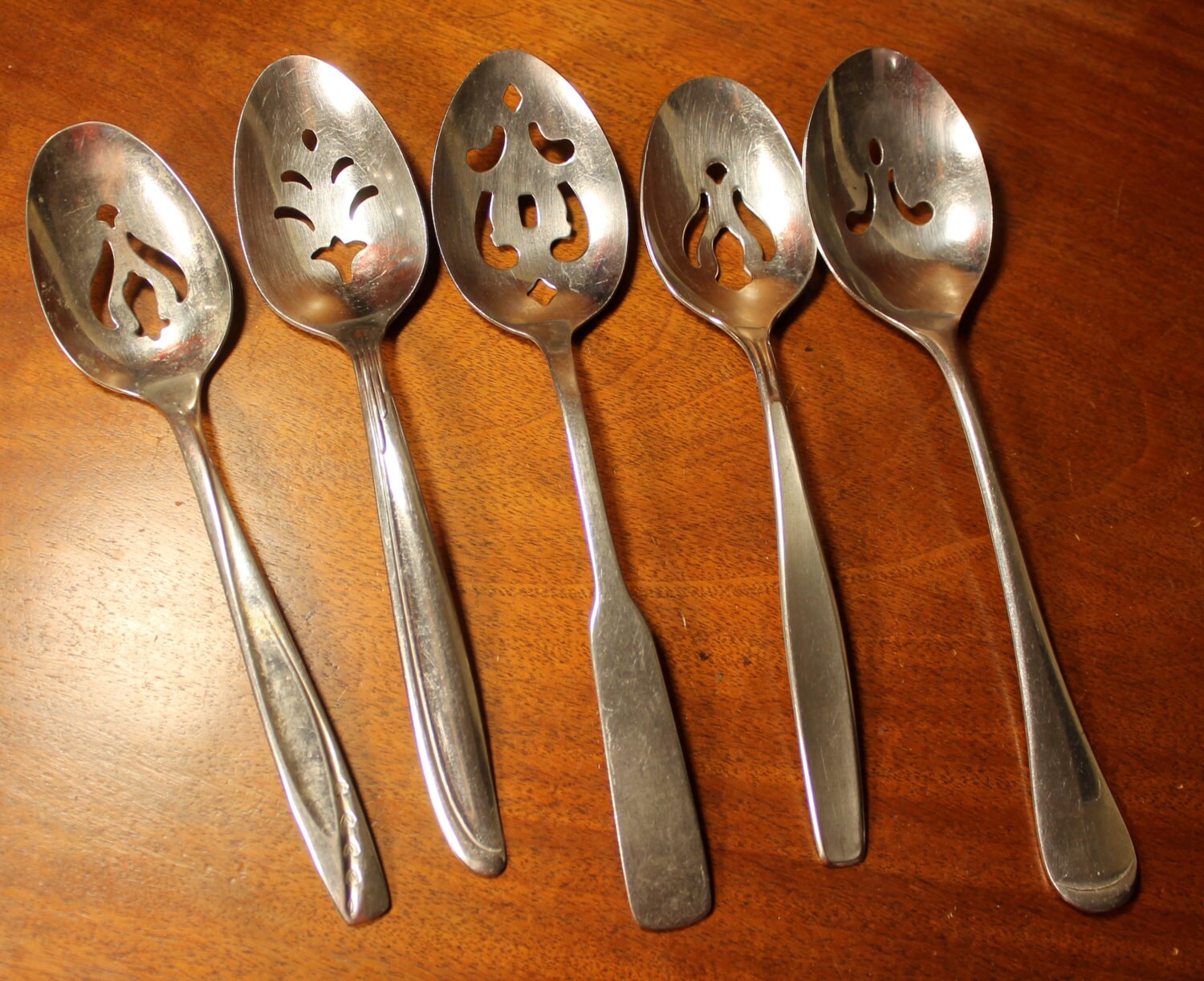 SLOTTED SERVING SPOONS Oneida Rogers various by AtomicHoliday