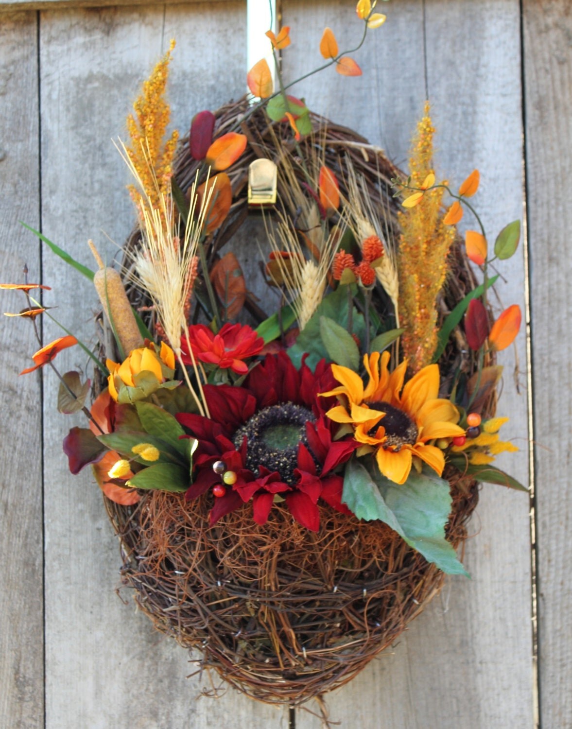 Fall Wreath Fall Door Hanging Basket Thanksgiving Wreath