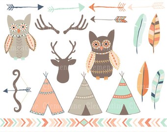 Tribal clip art images, tribal clipart, tribal vector, royalty free clip art- Instant Download