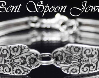 Spoon Bracelet, Spoon Jewelry, Silverware Jewelry, Silverware Bracelet, Vintage Wedding, Antique Jewelry - 1941 PRECIOUS