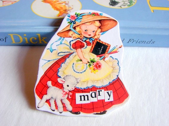 Storybook Brooch Ornament Or Magnet  Mary Had A by mimiandlucy