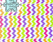 Halloween coordinating sparkly chevron printed on white 7/8" grosgrain ribbon- Gorgeo0us in person Il_170x135