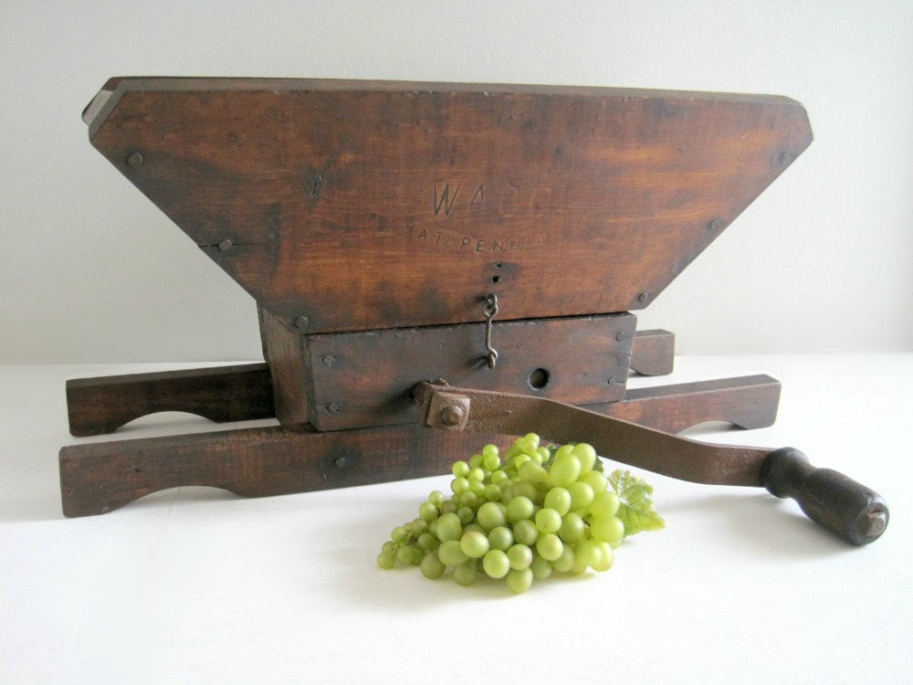 Antique Wood Fruit Crusher Grape Crusher Fruit Press