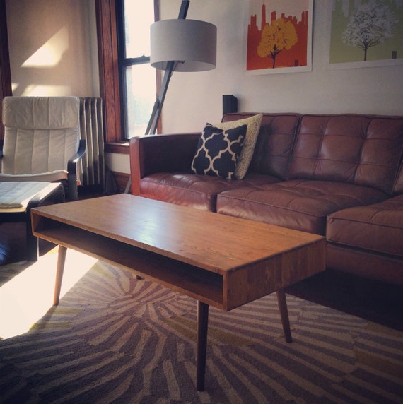 Mid Century Coffee Table Solid Wood MADE TO ORDER by OrWaDesigns