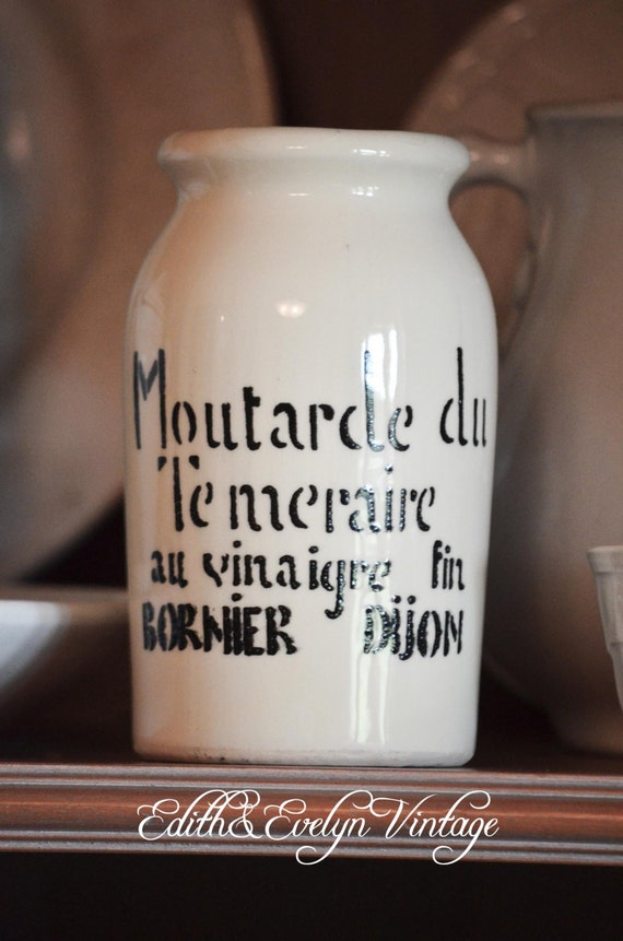 Vintage French Mustard Pot Crock Moutarde