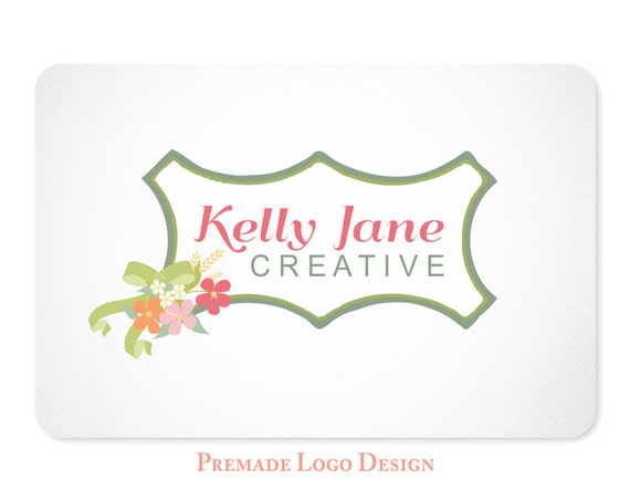 Ribbon Bouquet  Premade Logo Design -  for Photographers, Boutiques, Etsy Shops - Design 43