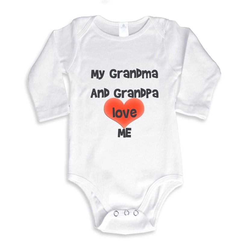 My Grandma And Grandpa Love Me Baby Bodysuit Or Infant T-shirt