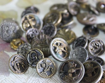 5 Antique Victorian Buttons