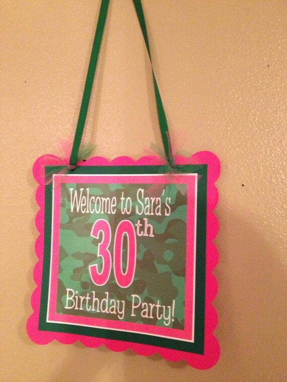 Camo and Pink Door Sign Il_570xn